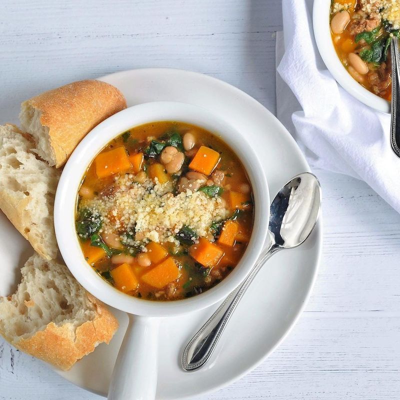Butternut Squash, Sausage and White Bean Soup