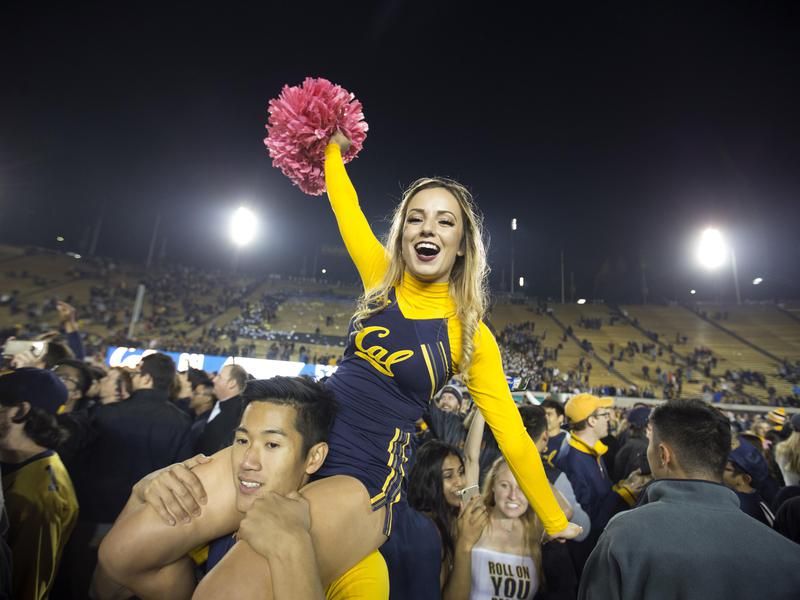 Cal fans rushing the field