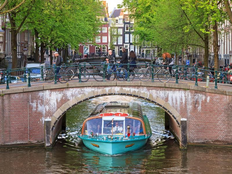 Canal boat in Amsterdam
