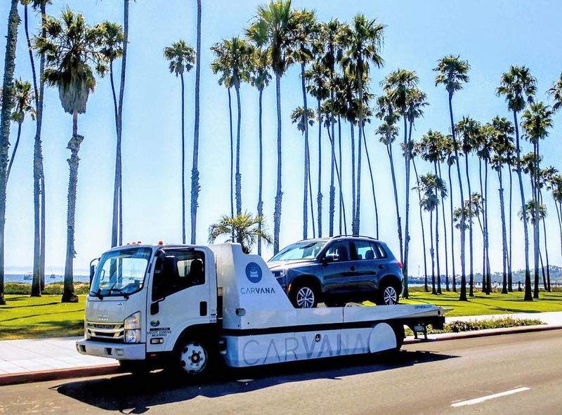 Carvana delivery truck in California