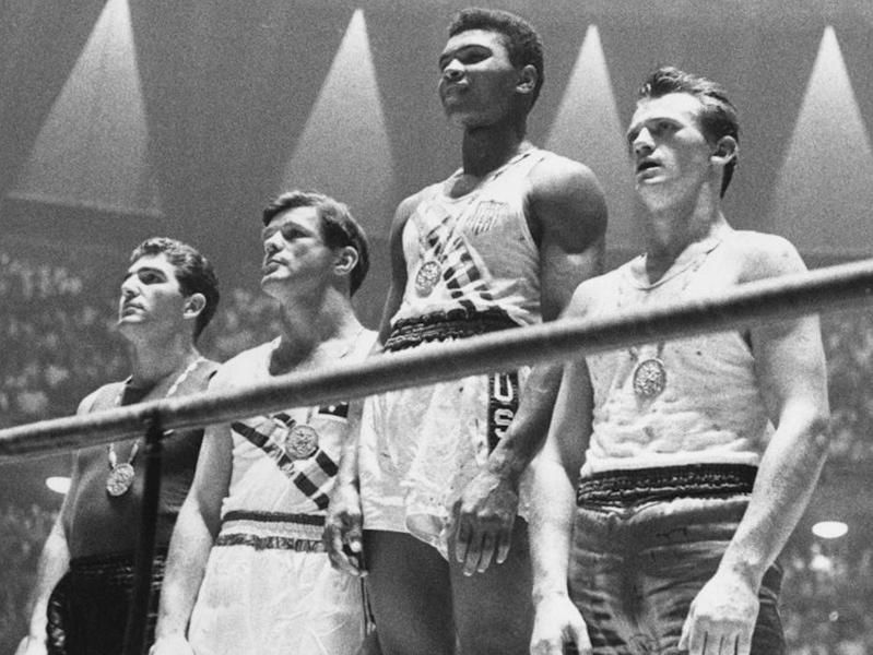 Cassius Clay wins gold at the 1960 Olympics