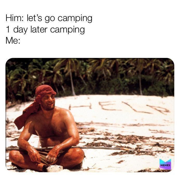 Castaway camping meme