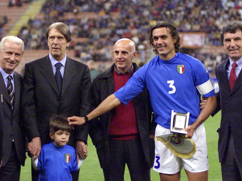 Cesare Maldini with Paolo Maldini