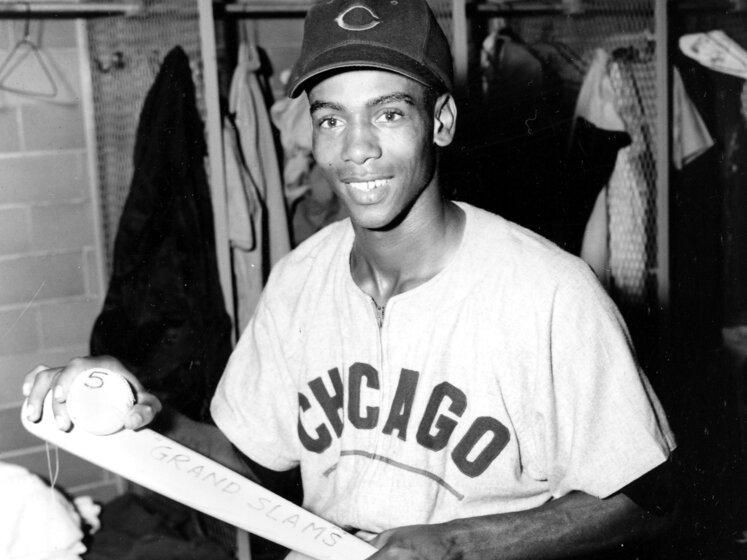 Chicago Cubs shortstop Ernie Banks