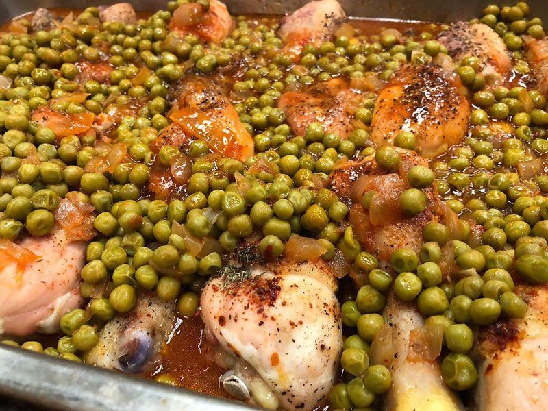 Chicken and peas from Ayse's Cafe
