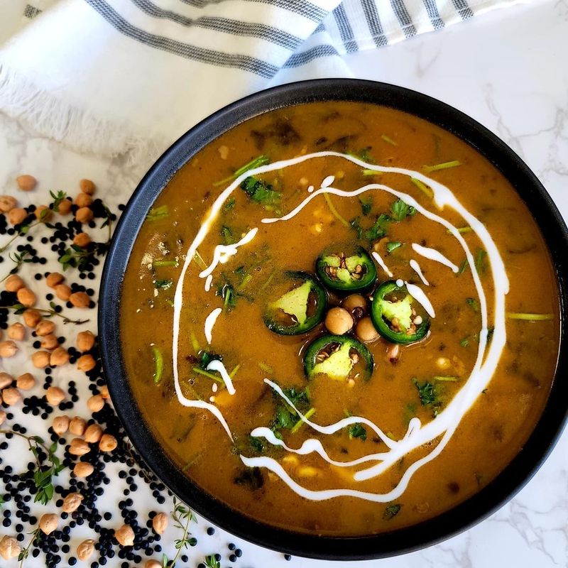 Chickpea and Lentil Soup With Coconut Milk recipe