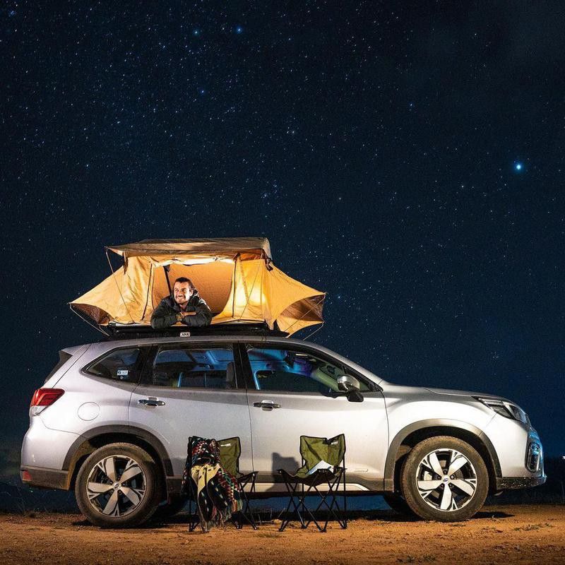 Christian Byfield camping under the stars