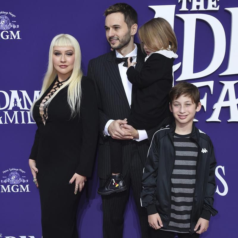 Christina Aguilera arrives with Jordan Bratman