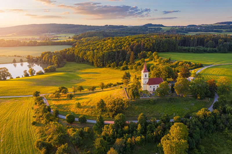 Church on hill in Czech Republic