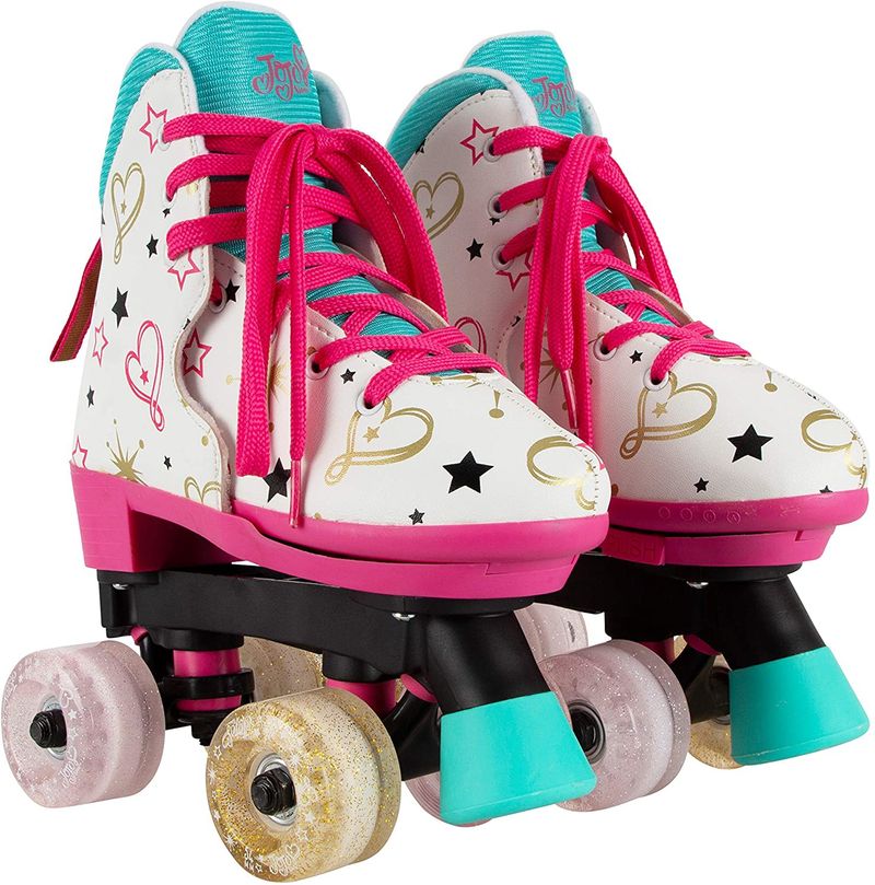 Circle Society Classic Adjustable Indoor and Outdoor Childrens Roller Skates - JoJo Siwa Party in Pink