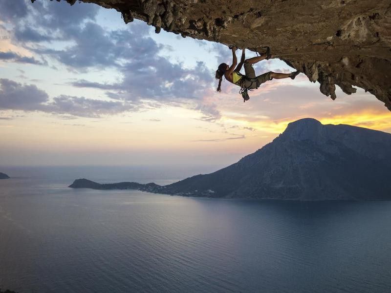 Climber at Kalymnos Island, Greece