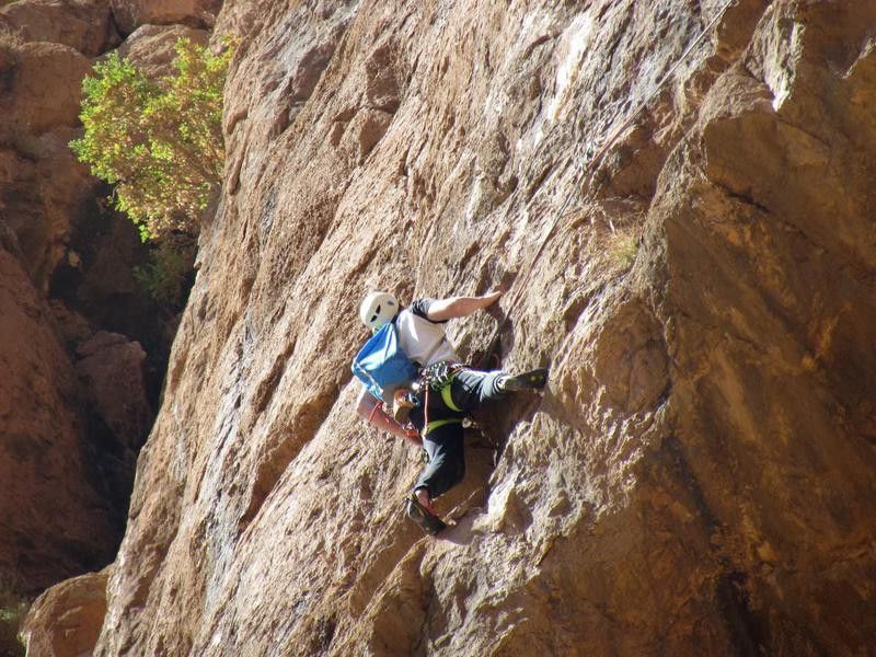 Climber in Todra Gorges, Morocco