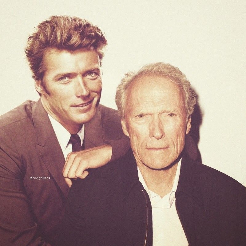 Clint Eastwood with his younger self