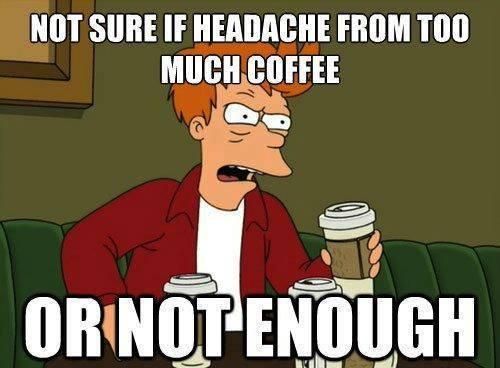 Coffee headache cartoon