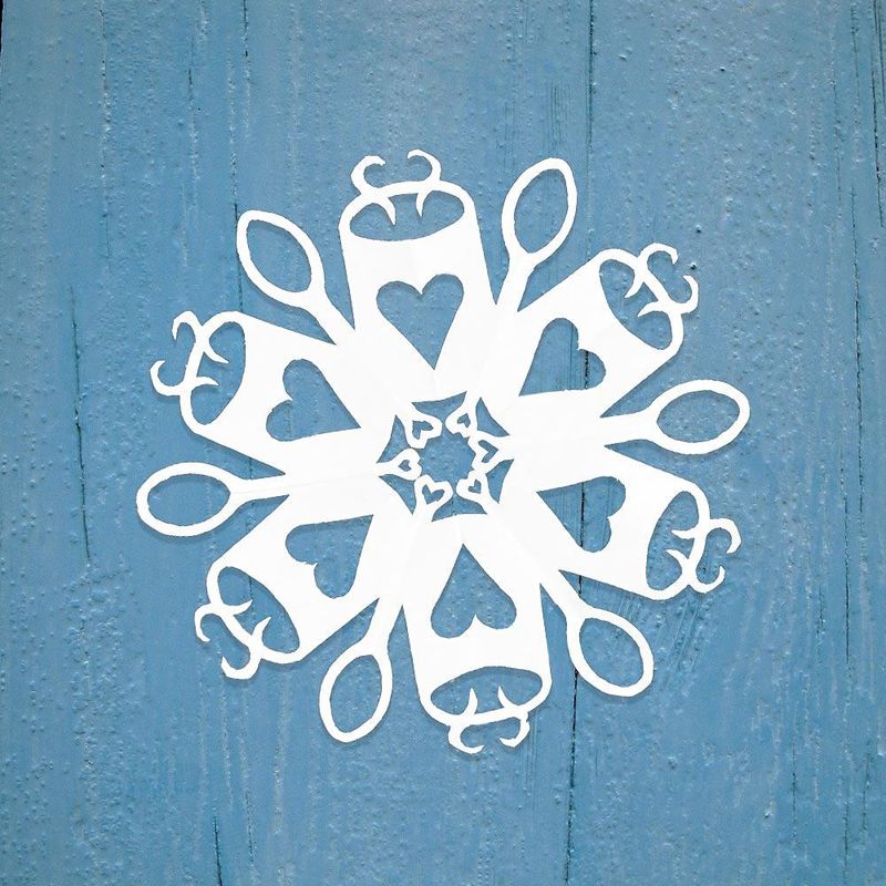 Coffee paper snowflake art