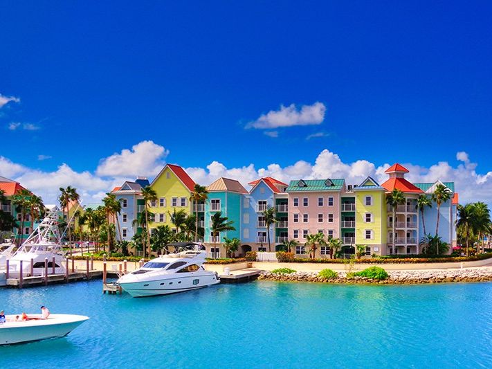 Colorful houses in the Bahamas