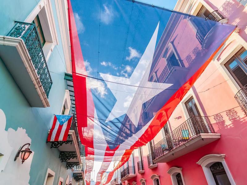 Colorful image of city centre of San Juan