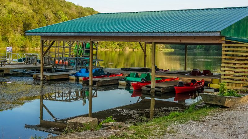 colorful pedal boats at Lake in Arkansas