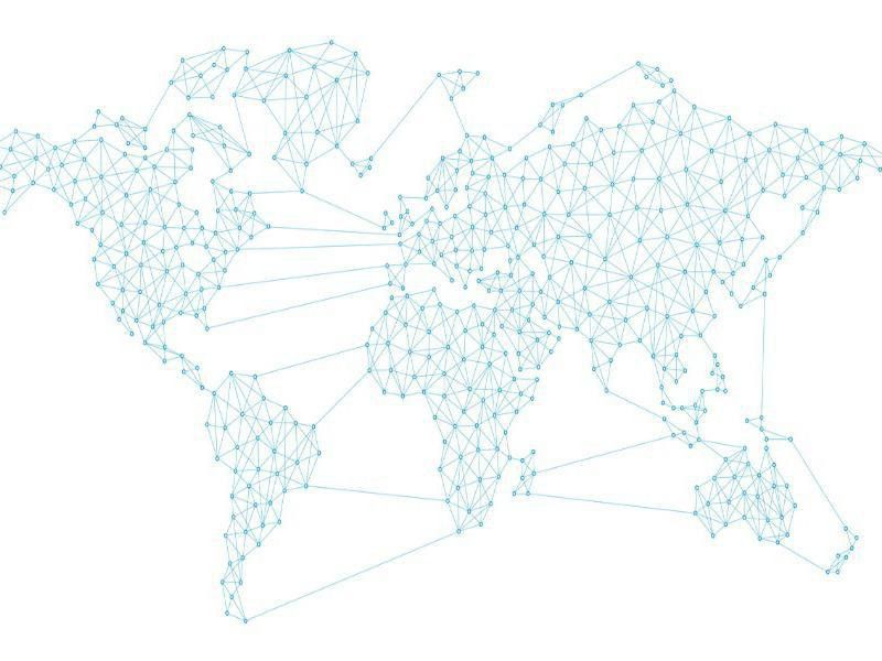 Connected map of the world