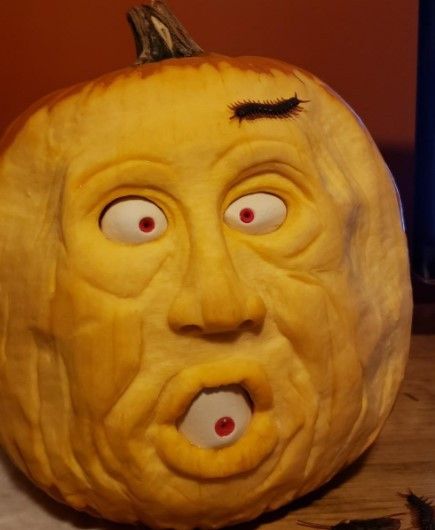 Creepy pumpkin carving