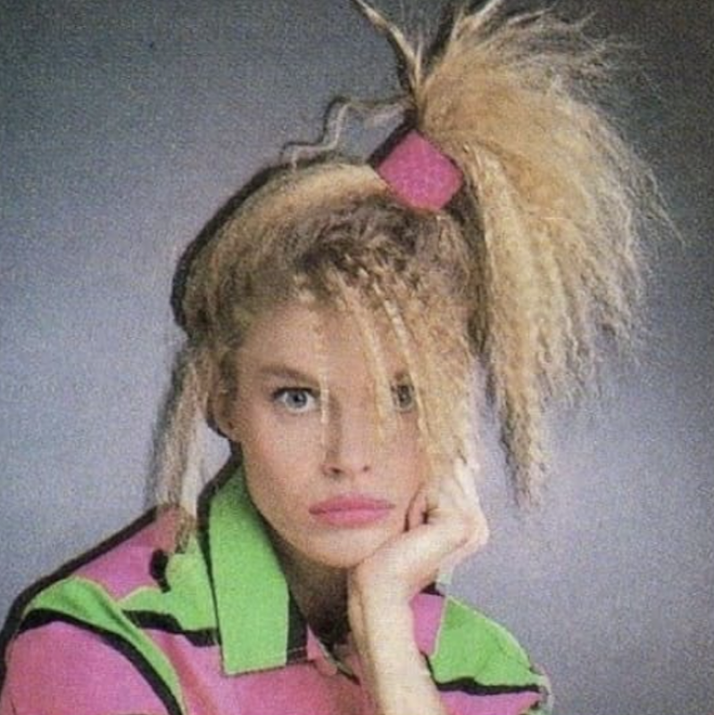 Crimped hair from the 1980s