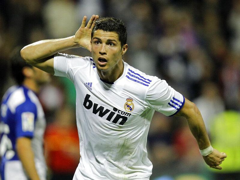 Cristiano Ronaldo after scoring a goal for Real Madrid