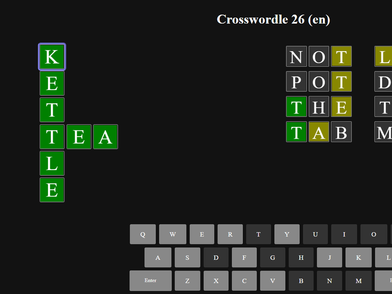 Crosswordle game