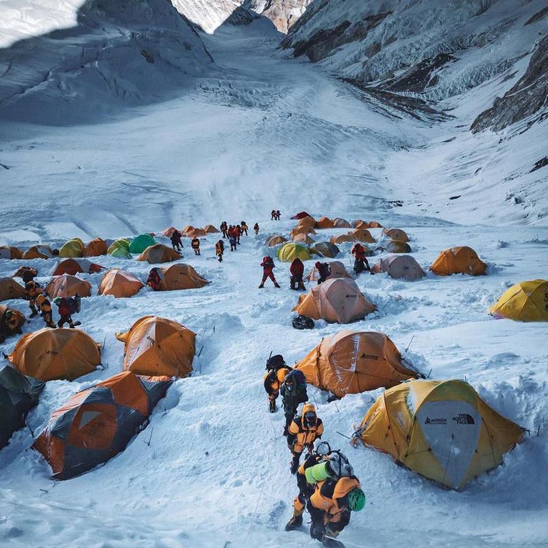 Crowded Everest Base Camp