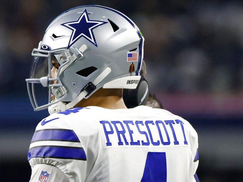 Dak Prescott with Dallas Cowboys logo on his helmet