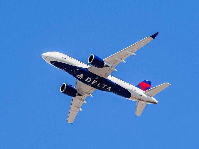 Delta Airlines aircraft in flight