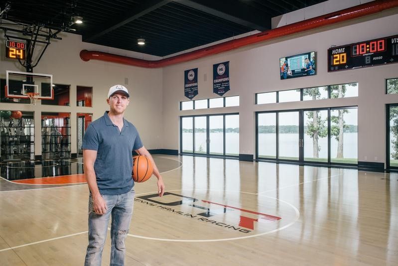Denny Hamlin's indoor basketball court