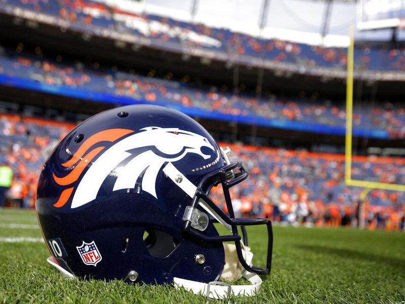 Denver Broncos logo on helmet