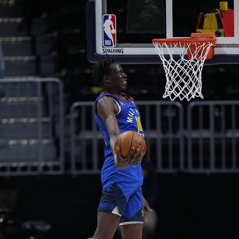Denver Nuggets center Bol Bol attempts dunk