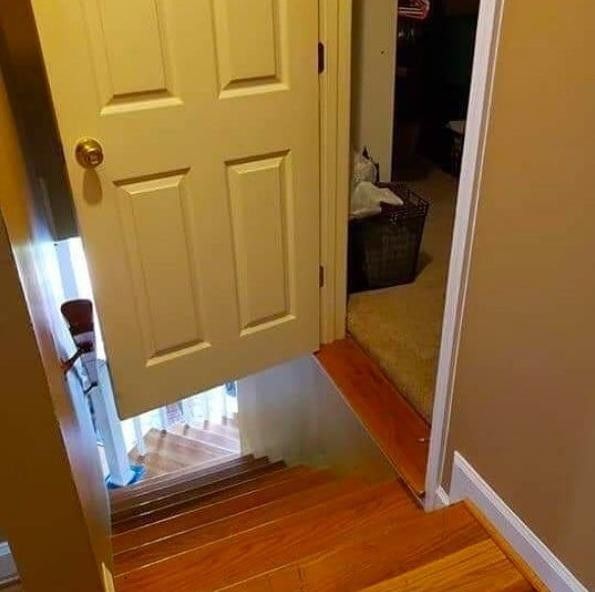 Door opens up to stairs
