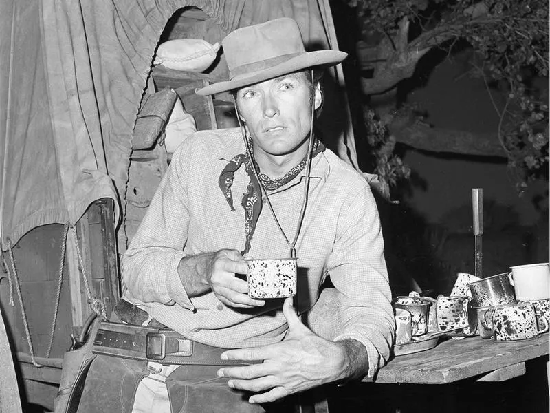 Clint Eastwood, seen here on the "Rawhide" set, still had a hard time landing roles, even after the success of the Spaghetti Westerns.