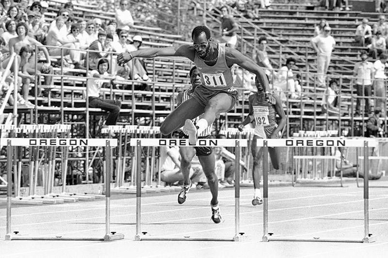 Edwin Moses at the 1980 Olympic trials