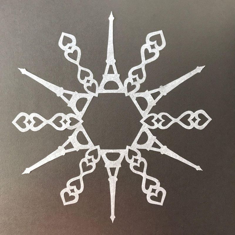 Eiffel Tower paper snowflake