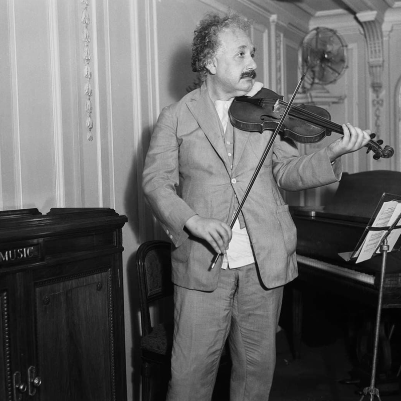 Einstein playing violin