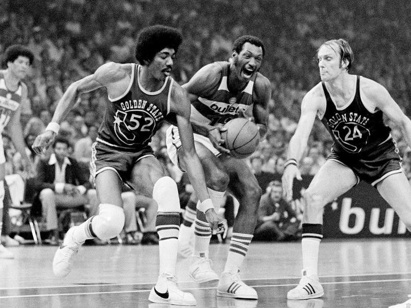 Elvin Hayes, George Johnson and Rick Barry
