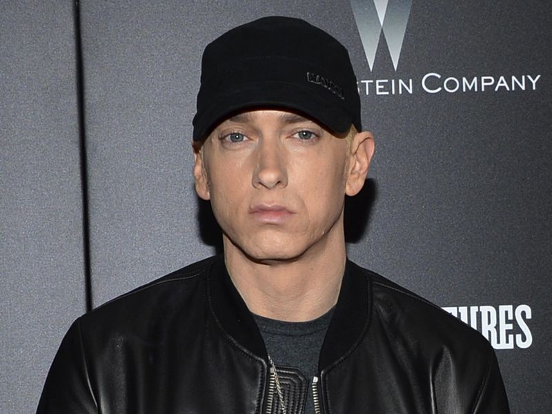 Eminem at the "Southpaw" premier in 2015