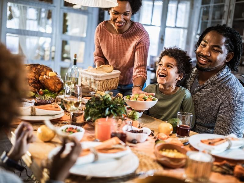 Family Enjoying Thanksgiving