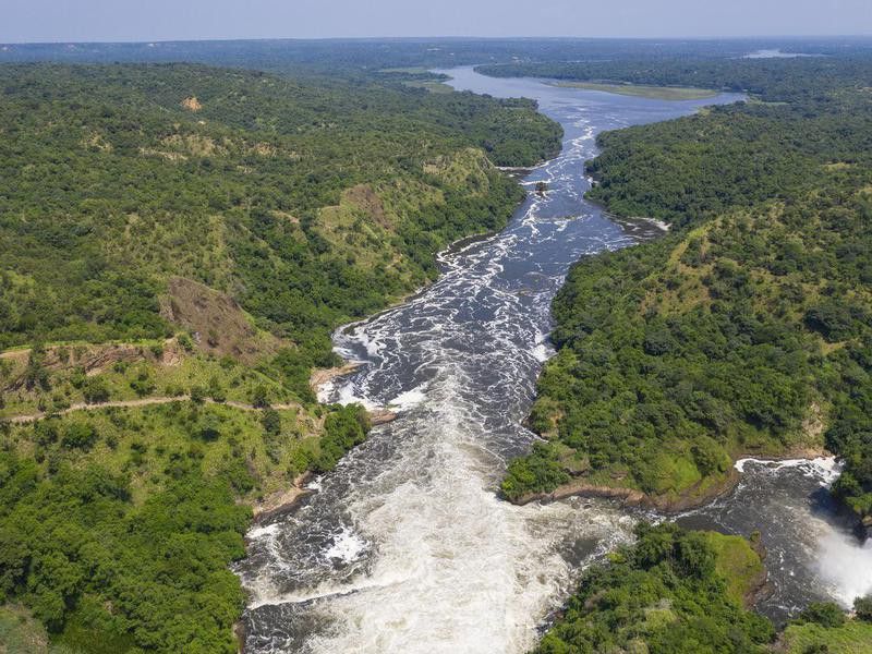 Famous Murchison Falls at the Nile River in Uganda