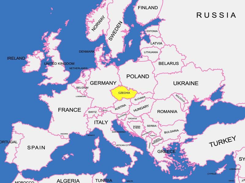 Find Czechia on a map