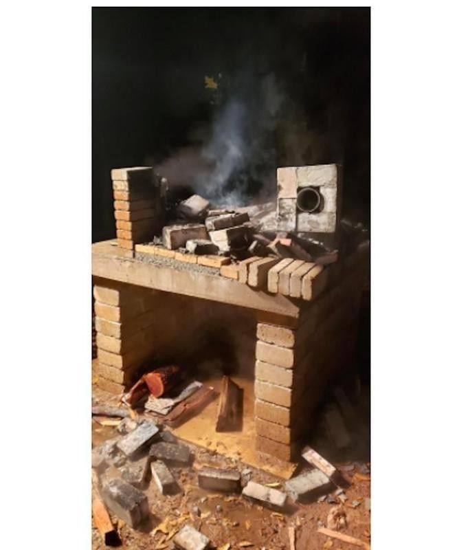 Fire breaks wood-burning oven
