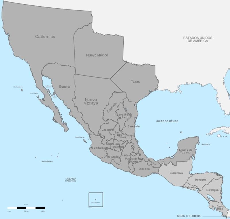 First Mexican Empire map