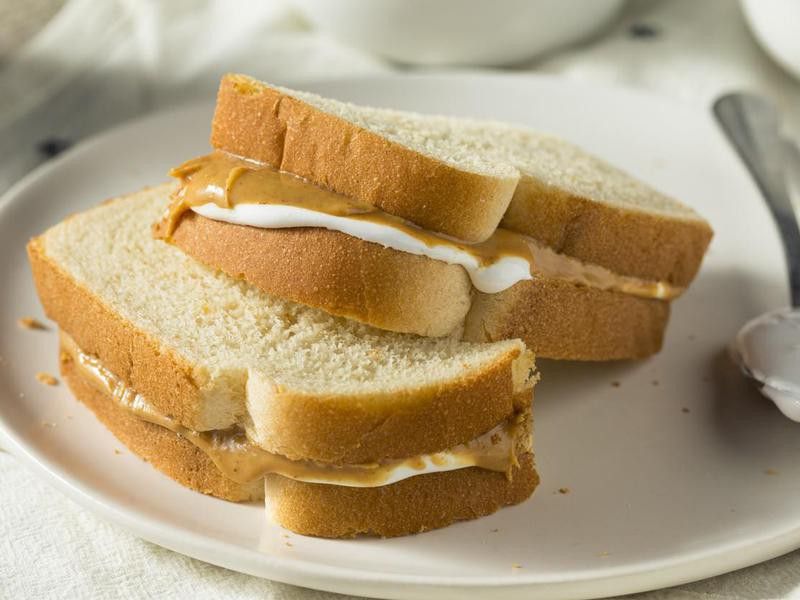 Fluffernutter Marshmallow Peanut Butter Sandwich