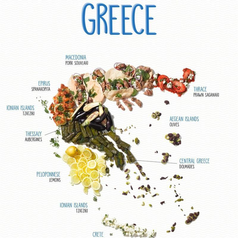 Food map of Greece
