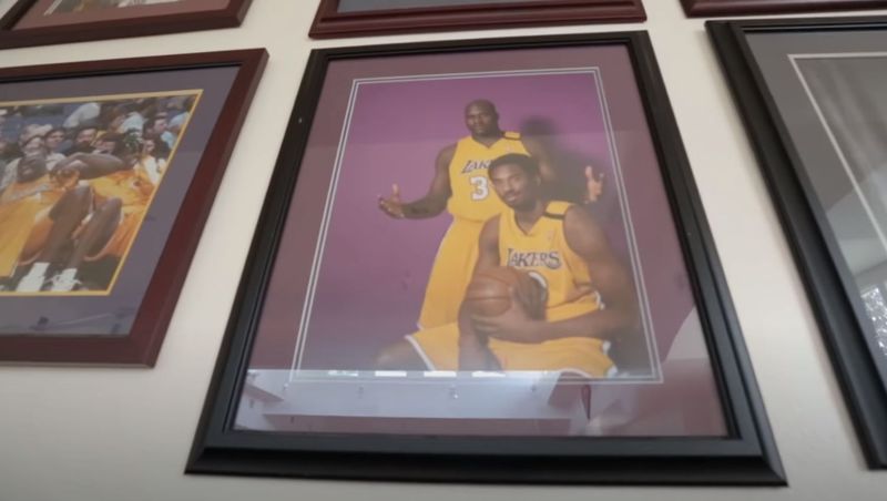 Framed photo of Kobe and Shaq
