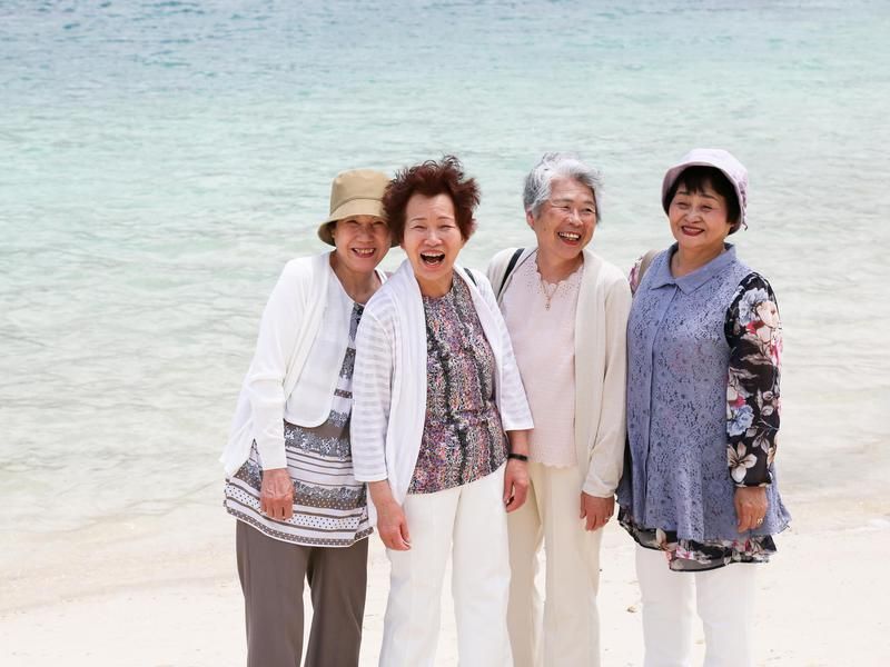 Friends at Okinawa beach