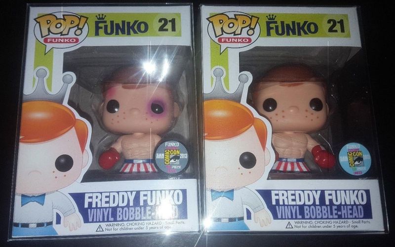 Funko Pop Freddy Funko Apollo Creed with and without bruises